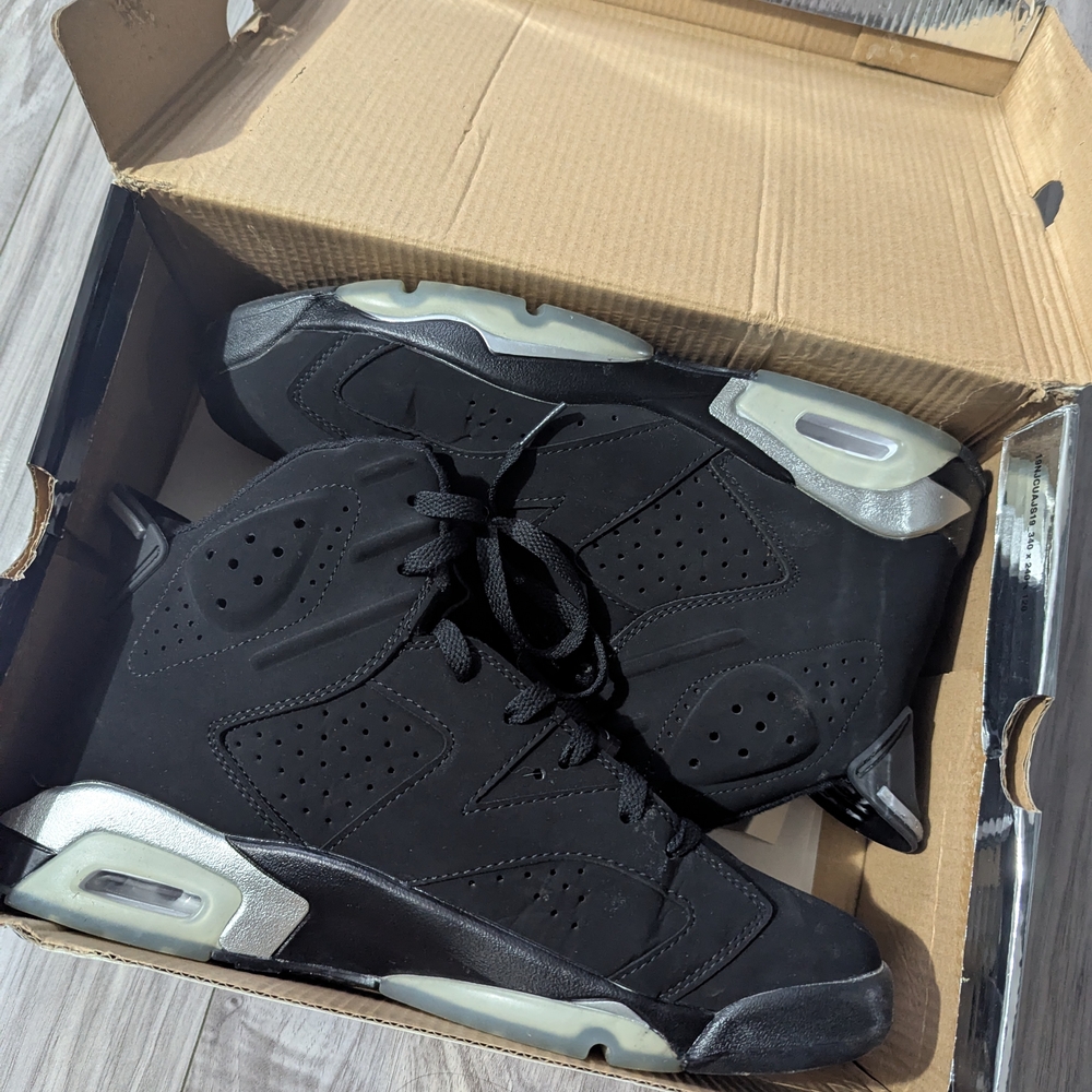 Jordan 6 Black and Gray Men's Sneakers